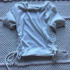 Zara crop top tied sides